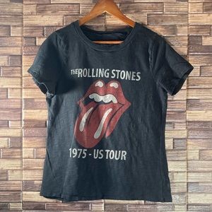 EUC Womens The Rolling Stones 1975 US Tour T-Shirt Black Size XL